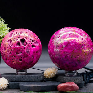 Esfera de Esferalita Electrochapada en Rojo Rosa, Cristal Pulido, Hecha a Mano, para Decoración del Hogar, Venta al Por Mayor - Product Image 5