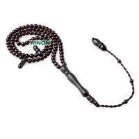 Manik-manik Doa Islam Winon Wholesale Religious Dark Brown Kuka Seeds 4mm 99 Butir Tasbih Muslim