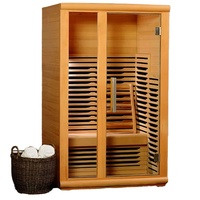 Sauna électrique extérieur moderne en cèdre rouge à infrarouge lointain avec fonction vapeur sèche/humide 9KW pour 2 personnes