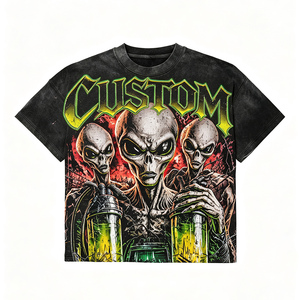 Kaos Oblong Pria Oversize Cetak Digital Tengkorak Gothic Custom OEM, Cuci Vintage, Kerah O, Streetwear - Product Image 5
