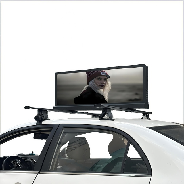 High Quality Outdoor Taxi Top P2.5P3P4P5 LED Digital Display Full Color 4G WIFI GPS USB Taxi Roof Moving Advertising Billboard