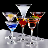 Verres à Martini en Cristal Soufflé à la Main de Qualité Supérieure, Transparent, à Long Pied, Écologiques, Lavables au Lave-Vaisselle, pour Bar, Restaurant, Fête, Usage Domestique