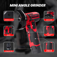 Meuleuse d'angle professionnelle 21V sans balais, 2 positions, avec protection de poignée, disque à lamelles en aluminium pour meulage et découpe de métal en atelier
