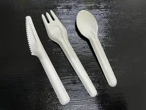 Eco-friendly Dinnerware Biodegradable Disposable Bagasse Knife And Fork Spoon Set