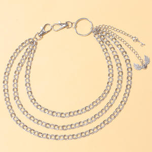 Cadena de pantalón multicapa a la moda con colgante de ala, cadena de cintura de plata tibetana para uso diario, estilo Hip Hop - Product Image 3