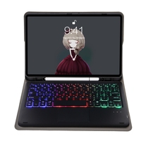 Casing Tablet kulit Keyboard nirkabel, casing Tablet kulit Keyboard nirkabel tekstur kulit domba untuk Samsung Galaxy Tab S6 Lite