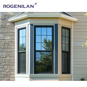 Fenêtre de remplacement extérieure Rogenilan en aluminium et verre pour baies vitrées, fenêtre <span class=keywords><strong>coulissante</strong></span> verticale d'angle pour jardin - Product Image 2