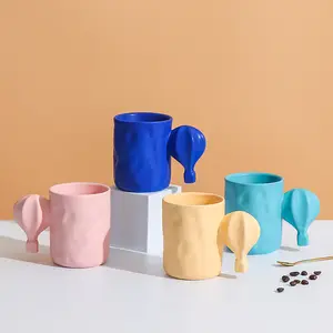 In Mug Keramik Balon Udara Panas Baru Mug Porselen Warna-warni Kreatif Eksotis 3D untuk Kekasih