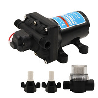 Pompa Diafragma Resiprokal 4-Kavitasi Self-Priming Miniatur DC 12V RV Kapal Pesiar Suplai Air Pompa Cairan Elektrik PUMP-30465YR