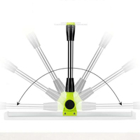 Ventes chaudes : Raclette de nettoyage pour sols en verre de salle de bain avec tête de grattoir en caoutchouc de silicone, balai de nettoyage de luxe en plastique
