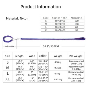 犬用 リード 首輪一体型 P型 トレーニングリード 8つ編み 高耐久 ナイロン製 調節可能 ペット用品 - Product Image 5