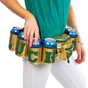 حافظة حافظة مشروبات مخصصة لعيد القديس باتريك بحزام مخصص مع حامل مشروبات للرجال والنساء مناسبة للحفلات والسفر - Product Image 1
