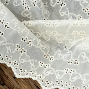 High Quality Cotton Embroidery Fabric Cotton With Eyelet For Garment