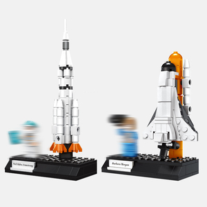 Wange-bloques de construcción de la serie Space Rover para niños, mini set de cohete, modelo, rompecabezas, ensamblaje de partículas pequeñas, juguetes de bloques de construcción - Product Image 3