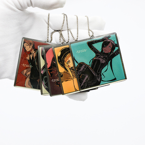 <b>Anime</b> Cartoon Character Cute Girl Boy Photo Picture Bag Tag <b>Keychain</b> Charm Fans Gift <b>Keychain</b> with Bead Chain - Product Image 1