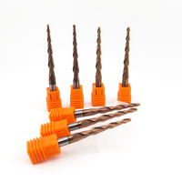 Fraise à queue conique en carbure de tungstène à 2 cannelures, queue de 6 mm, pour bois, R0.5, outils de fraisage CNC, revêtement TISIN, OEM/ODM
