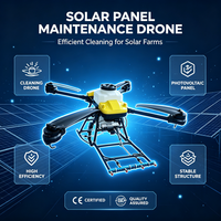 Drone professionnel de nettoyage photovoltaïque solaire à jet d'eau haute pression, UAV 4 axes pour les installations à grande échelle et les exploitations agricoles