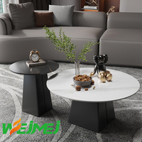 Table basse nordique moderne pour salon, ensemble de tables à thé simples, petite table de luxe légère pour appartement, blanc et noir