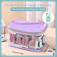 Grande trousse de maquillage en PVC de grande capacité avec sac de rangement transparent et étanche pour voyage, sac de rangement portable pour Mahjong