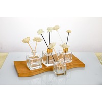 Diffuseur d'ambiance en verre carré personnalisé de 50 ml, 100 ml, 150 ml, 200 ml avec bâtonnets parfumés en fibre pour intérieur