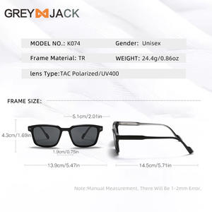 Nouvelles lunettes de soleil polarisées TR90, monture carrée noire, protection UV400, légères, style sportif unisexe K074 - Product Image 3