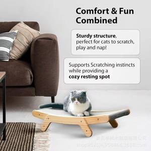 Wooden cat <b>scratching</b> <b>post</b>, upright pet toy stand, <b>scratching</b> board, claw sharpener, cat bed <b>scratching</b> mat, solid wood cat toy - Product Image 3