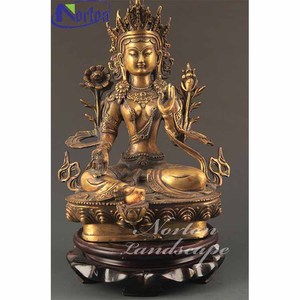 Conception personnalisée Métal Bronze Buda <span class=keywords><strong>Bouddha</strong></span> Sculpture <span class=keywords><strong>Tara</strong></span> verte Statue en laiton pour la décoration de la maison - Product Image 6