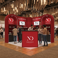 Stand d'exposition portable 10x10 pieds avec écran LED et cadre en aluminium sur mesure, design arche