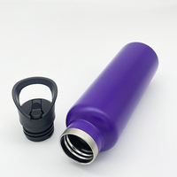 Gourde anti-fuite violette 22oz en acier inoxydable de qualité alimentaire avec paille et bec verseur