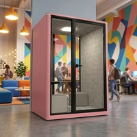 UNIBOOTH Cabine de bureau préfabriquée à installation rapide, insonorisée 30 dB, ignifuge ISO 23351, assemblage rapide, pour bureau ouvert, bibliothèque, livraison rapide
