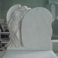 Monument funéraire en marbre blanc avec des ailes d'ange, design personnalisé, sculptures de monuments funéraires, pierres tombales pour les tombes