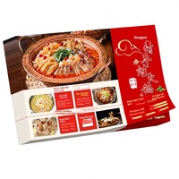 Menu de commande en un clic pour restaurants de hot pot et de barbecue, dépliant promotionnel pliable, affiche couleur personnalisée imprimée