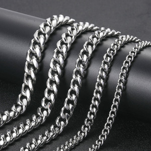 카윤 힙합 남성용 주얼리 925 순은 18k 금도금 로프 체인 목걸이 쿠반 링크 체인 - Product Image 3