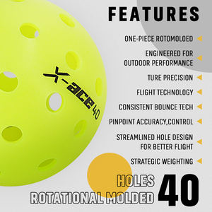 AMASPORT X-ACE 40 вращающихся шариков для пиклбола на заказ, открытый/закрытый соленые шарики, одобренный USAPA - Product Image 3