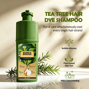 Champú con Tinte de Árbol de Té 420ml <span class=keywords><strong>Espuma</strong></span> Mousse 2 en 1 Cubre Cabello Gris Rápidamente Nutre y Colorea en Una Sola Lavado Aplicación Fácil Logotipo Personalizado - Product Image 3