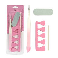 Ensemble de pinces à ongles de haute qualité, mini-bâtonnets de polissage, bâtonnets en bois d'oranger, repousse-cuticules et pinces à gemmes à pointe incurvée
