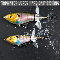 Leurre de pêche en mer SKM Whopper Plopper ABS 80mm 16g, leurre dur artificiel Bluegill avec queue souple rotative, wobblers, leurre de surface