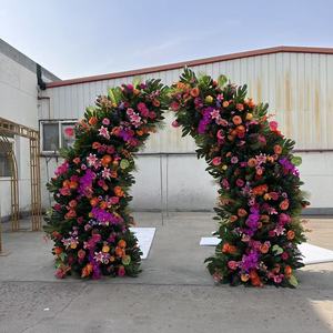 IFG Suministros Florales al por Mayor, Arco Floral Artificial Tropical de <span class=keywords><strong>Doble</strong></span> Cara de 8 pies + 8 pies, Ideas para Decoración Floral de Bodas y Fiestas - Product Image 2