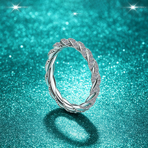 Factory Wholesale S925 Sterling <b>Silver</b> Bohemian Style Rhodium Plated Cluster <b>Ring</b> with D VVS1 Moissanite for Women <b>Stacked</b> <b>Rings</b> - Product Image 6