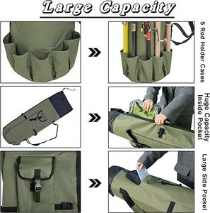 Free Sample BSCI Custom Holds 5 Poles Travel Case Waterproof Lightweight <b>Tackle</b> <b>Box</b> Stand Fishing Bags Fishing Gear Organizer - Product Image 4
