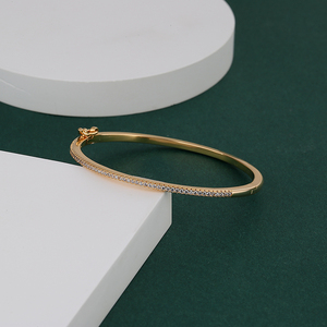 Gelang Kristal Anak Perempuan, Perhiasan Gelang Terbuka Berlapis Emas <span class=keywords><strong>18K</strong></span> Modis Kualitas Tinggi - Product Image 5