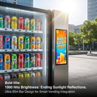 Modul LCD TMK 6.75" 480x1280 IPS LED Backlight Bar LVDS 1000nits Tahan Cahaya Matahari, Strip Vertikal, untuk Mesin Vending Luar Ruangan