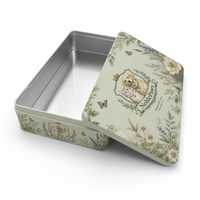 Boîte en métal rectangulaire personnalisée de qualité alimentaire pour biscuits, chocolats, aliments pour animaux de compagnie, emballage en métal avec couvercle, vente en gros