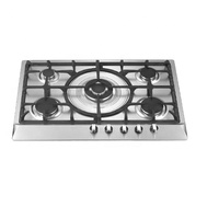 Cuisinière à gaz 5 brûleurs OEM/ODM d'usine, plaque de cuisson à gaz, cuisinière à gaz en acier inoxydable pour usage domestique