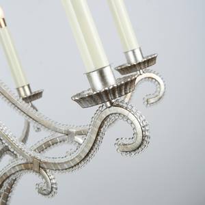 Lámpara de Araña de Metal Fundido Estilo Francés para Sala de Estar, Iluminación Interior, Lámpara de Hierro Forjado Rústica para Dormitorio, Araña de Cristal Plateada Retro - Product Image 4