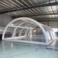 Dôme de piscine transparent de grande taille de qualité commerciale personnalisé, couverture de piscine gonflable transparente, dôme d'air rétractable pour piscines à usage domestique
