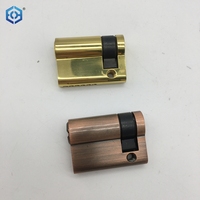Cylindre de serrure de porte à profil européen en laiton doré ou AC de 45mm