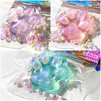 Jouet à Pincer et Presser Doux Fait Main en TPR Patte de Chat Moelleuse Squishy Taba