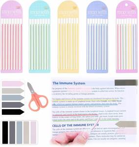 160 <b>clear</b> Highlighter <b>Tapes</b> - <b>clear</b> Sticky Labels, Long and Tall Highlighted Pages Marked Index Labels, Notes on Office Supplies - Product Image 5