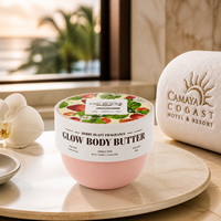 Glow Body Butter Berry Blast Geur Berry Vanille Hydraterende Ronde Verpakking Biologisch Aangepast Logo voor Body Butter